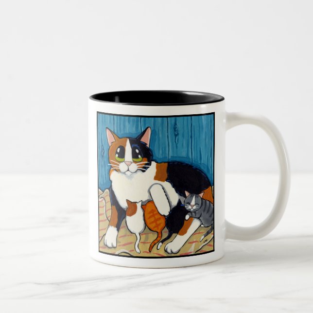 Surrogate Mum | Cat and Kittens Art Mug (Right)