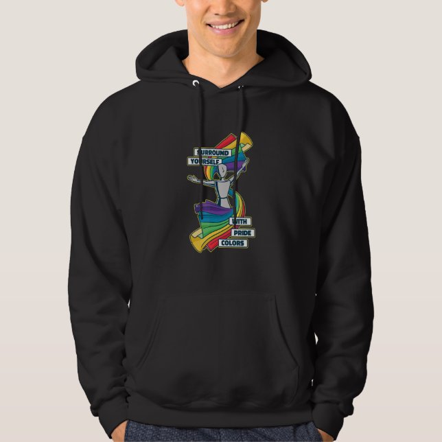 Surround Yourself Wiht Pride Colours Rainbow Hoodie (Front)
