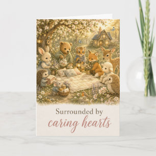 Surrounded by Caring Hearts Get Well Card