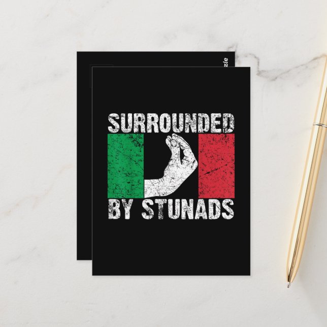 Surrounded by Stunads Postcard (Front/Back In Situ)