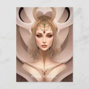 Surrounded Cyborg Goddess Postcard
