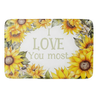 Surrounding Sunflowers personalised Bath Mat