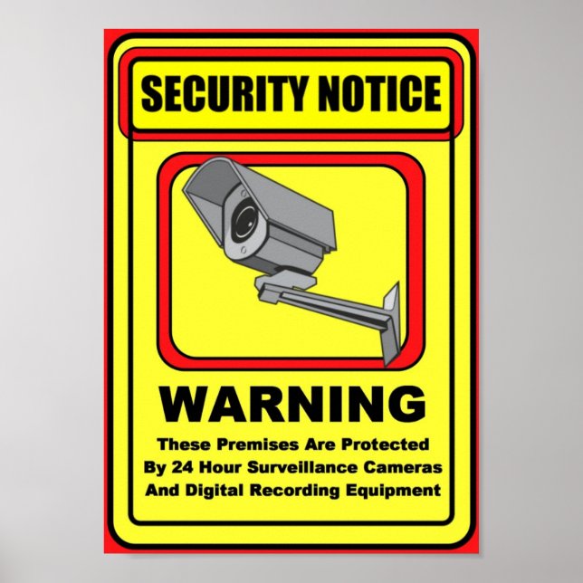 Surveillance Security Warning Poster / Sign (Front)