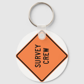 Survey Crew Highway Sign Key Ring