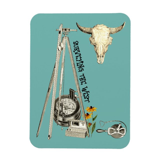 SURVEY WESTERN LAND SURVEYOR OLD WEST   MAGNET (Vertical)