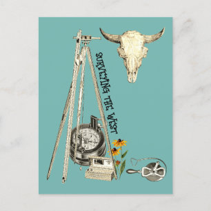 SURVEY WESTERN LAND SURVEYOR OLD WEST POSTCARD