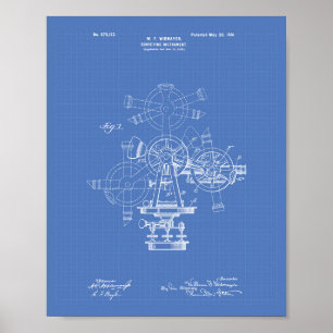 Surveying Instrument 1901 Patent Art Blueprint Poster