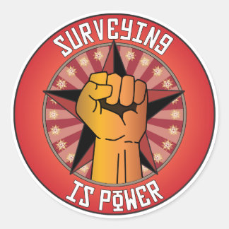 Surveying Is Power Classic Round Sticker