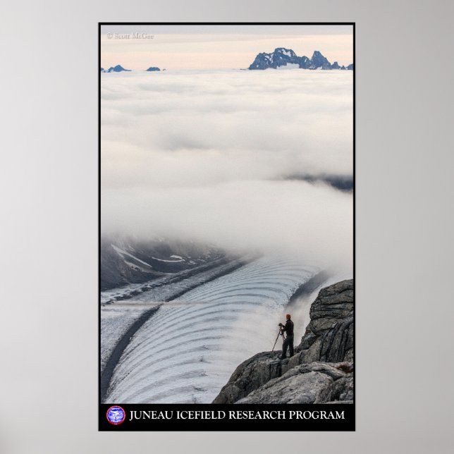 Surveying near the Gilkey Trench - Juneau Icefield Poster (Front)