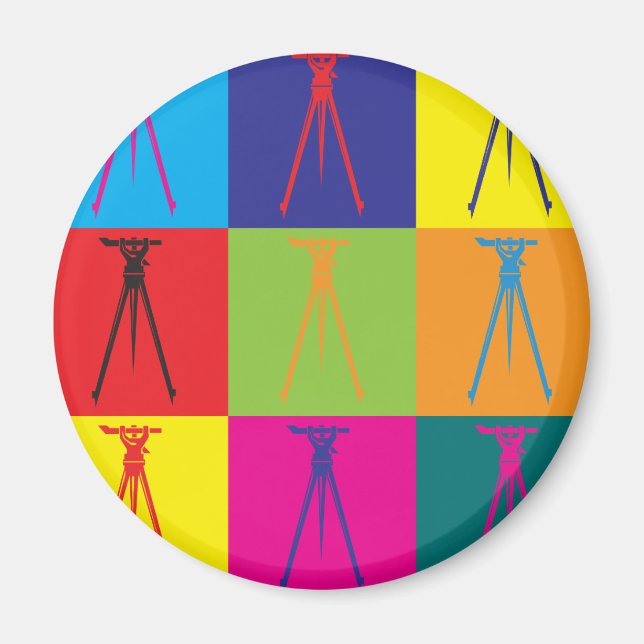 Surveying Pop Art Magnet (Front)