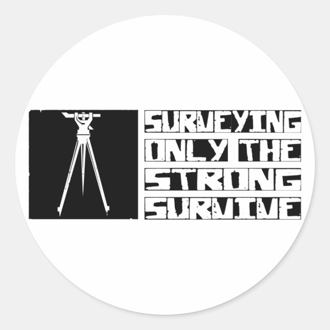 Surveying Survive Classic Round Sticker (Front)