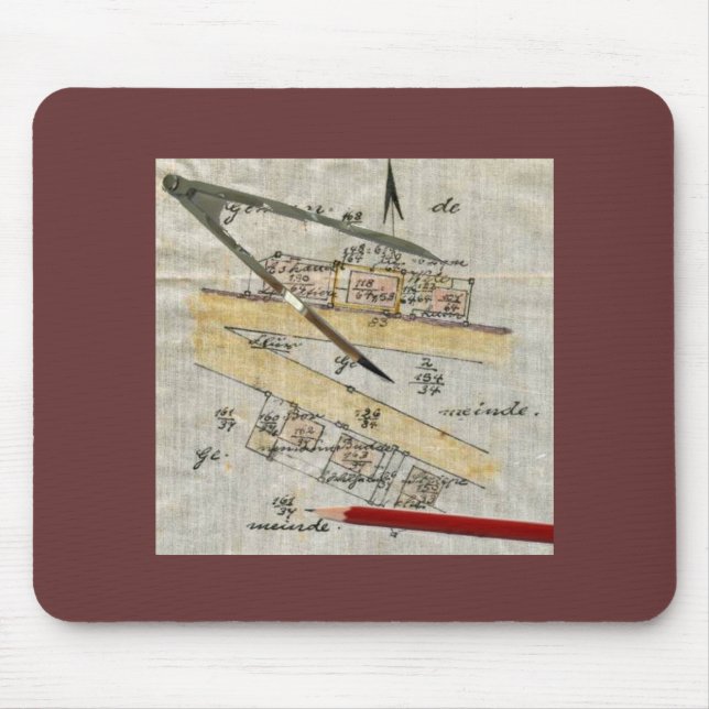 Surveying - Vintage Mouse Mat (Front)
