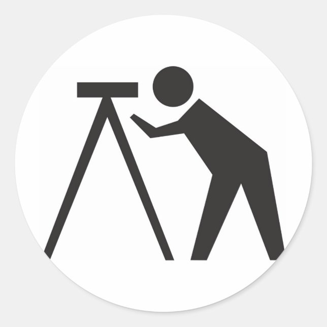 Surveyor at Work Classic Round Sticker (Front)