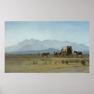 Surveyor’s Wagon in the Rockies Poster