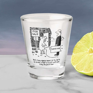 Surveyor Warns Mr Pig about His Straw House. Shot Glass