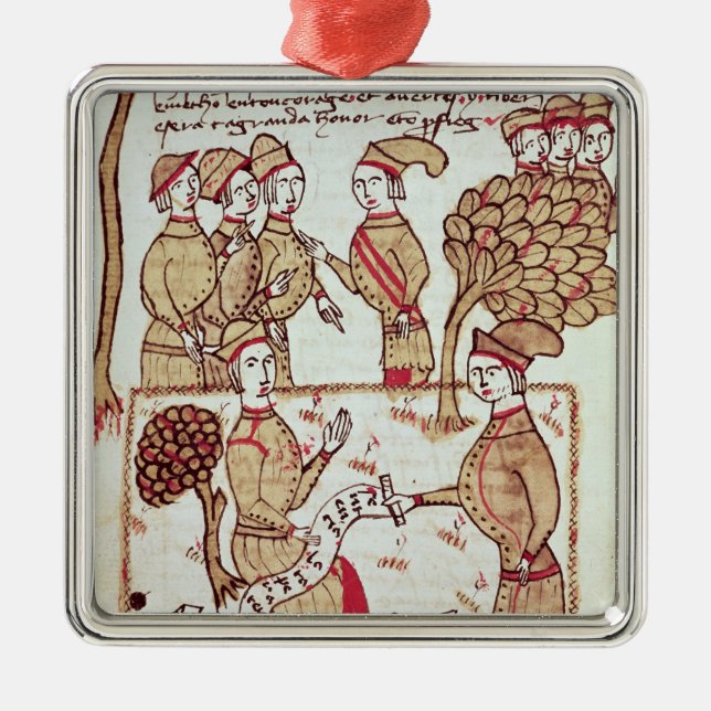 Surveyor with his Workers Metal Tree Decoration (Front)