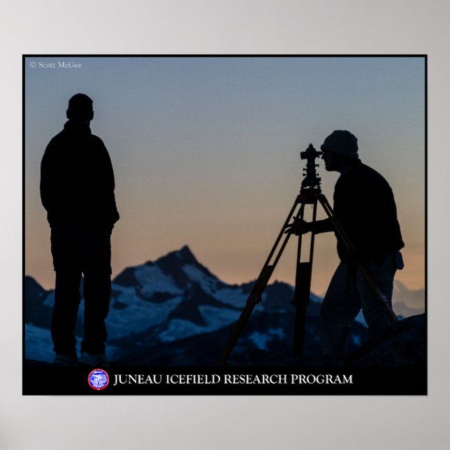 Surveyors at Dusk on the Juneau Icefield Poster (Front)