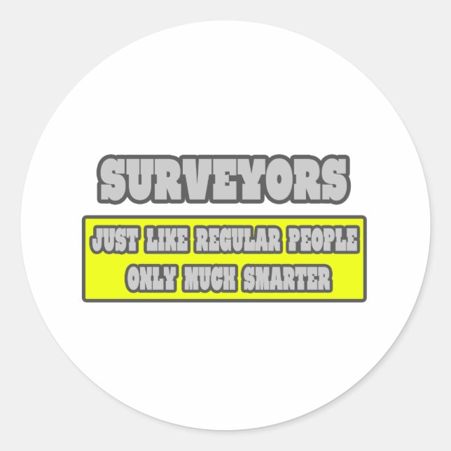 Surveyors...Much Smarter Classic Round Sticker (Front)