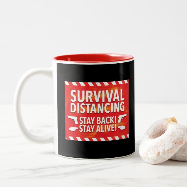 Survival Distancing Two-Tone Coffee Mug (With Donut)