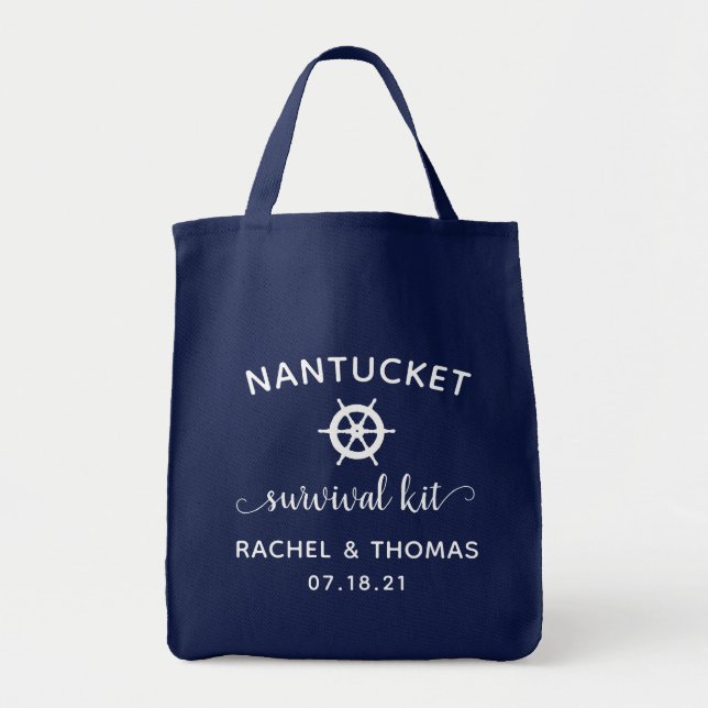 Survival Kit | Destination Wedding Welcome Tote Bag (Front)