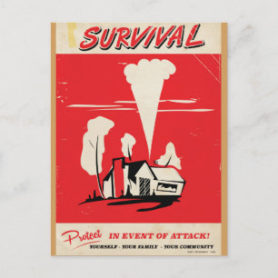 Survival - Vintage Atomic safety poster Postcard