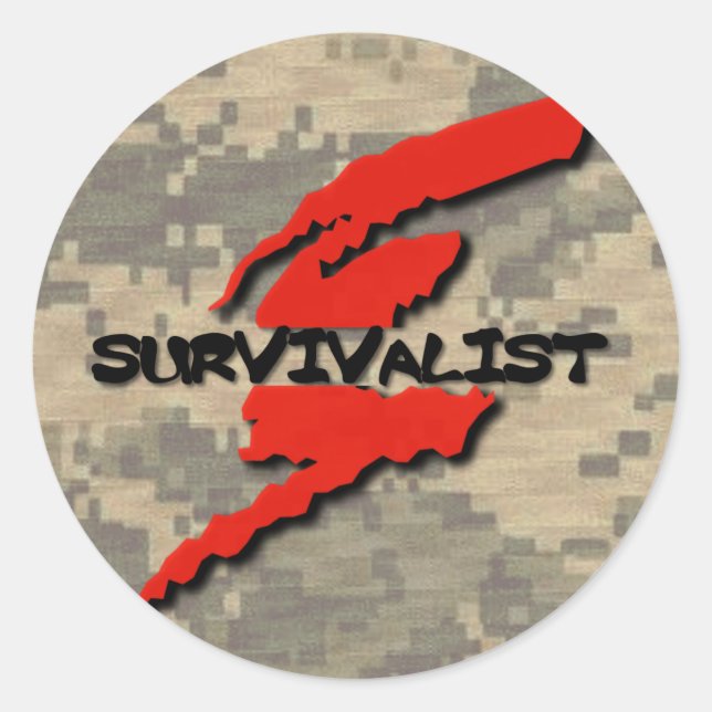 Survivalist Prepper Classic Round Sticker (Front)