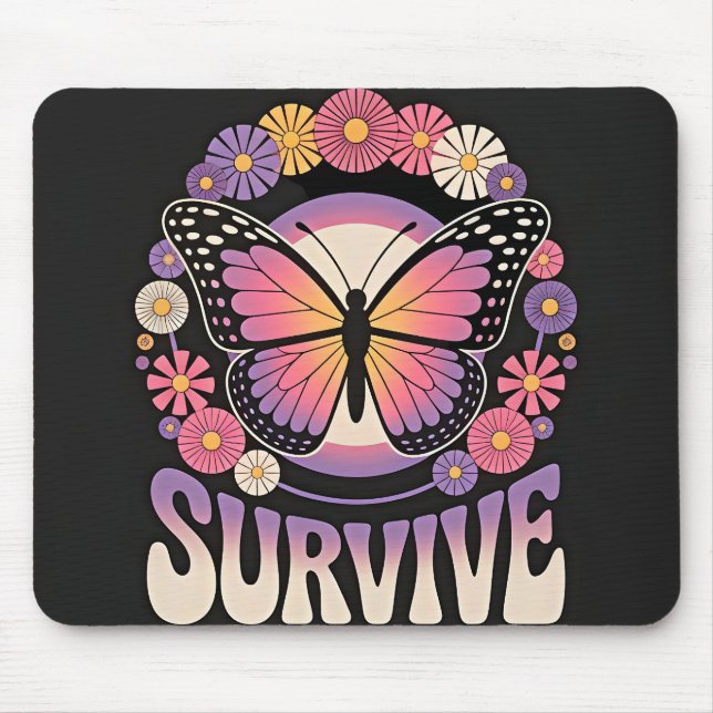Survive Butterfly Mouse Mat (Front)