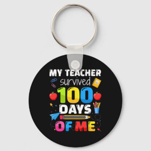 Survived 100 Days Of Me For 100th Day School Stude Key Ring