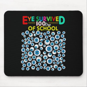 Survived 100 Days Of School Teacher Kids Students  Mouse Mat