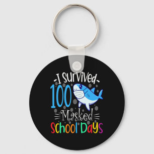 Survived 100 Masked School Days 2021 Teacher Stude Key Ring