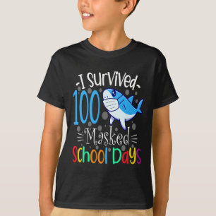 Survived 100 Masked School Days 2021 Teacher Stude T-Shirt