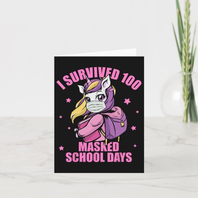 Survived 100 Masked School Days  Card (Front)