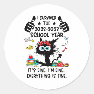 Survived 2022-2023 School Year Happy Last Day Of S Classic Round Sticker