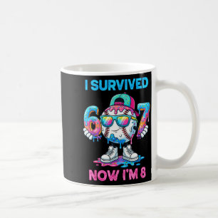 Survived 67 8 years old baseball boys sport kids coffee mug