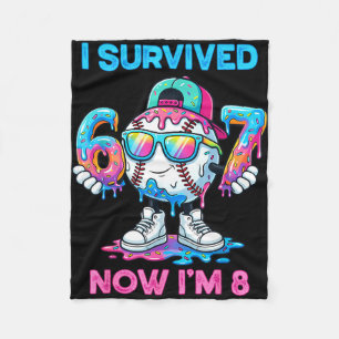 Survived 67 8 years old baseball boys sport kids fleece blanket