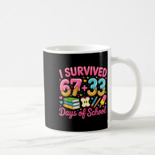 Survived 67 Days Of School Ice Cream Drip Apple Pe Coffee Mug
