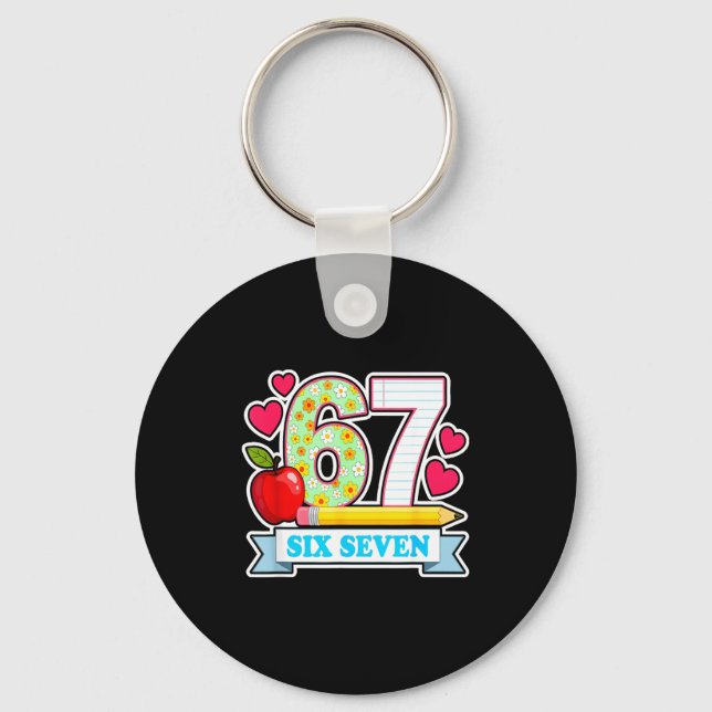 Survived 67 Days Of School Shirt Teachers Student  Key Ring (Front)