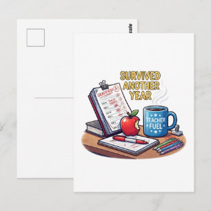 Survived Another Year Teacher Appreciation Postcard