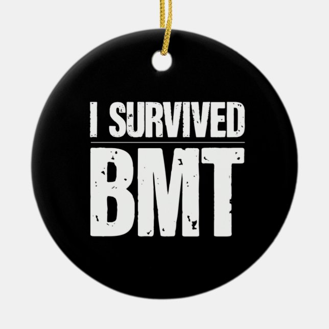 Survived Basic Military Training BMT Trainee Gift Ceramic Tree Decoration (Front)