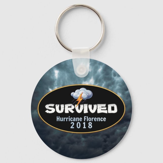 Survived Hurricane Florence Key Ring (Front)