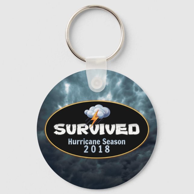 Survived hurricane season 2018 key ring (Front)