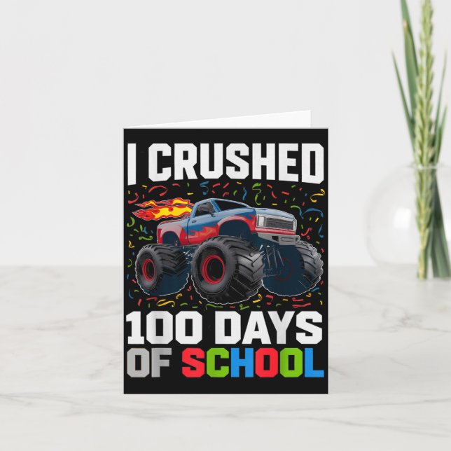 Survived I Crushed 100 Days School Monster 1st Gra Card (Front)