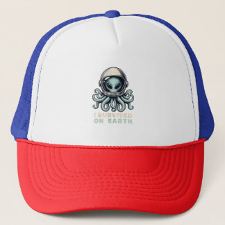 Survived on Earth: Octopus Alien Astronaut Trucker Hat