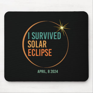 Survived Solar Eclipse April 8 2024 Funny Totality Mouse Mat