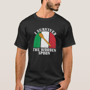 Survived The Wooden Spoon Italian Flag Funny Dad A T-Shirt