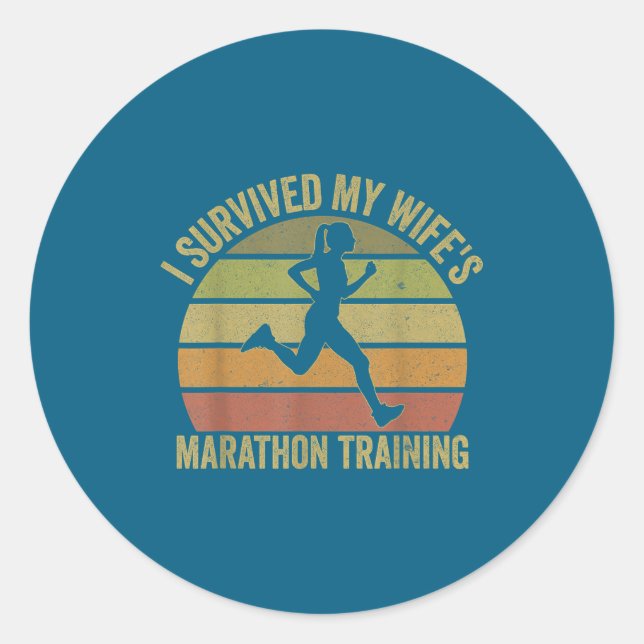 Survived Wife's Marathon Training Half Classic Round Sticker (Front)
