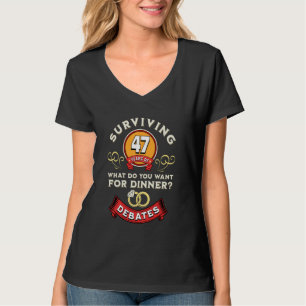 Surviving 47 Years Of Debates Funny 47th Wedding A T-Shirt