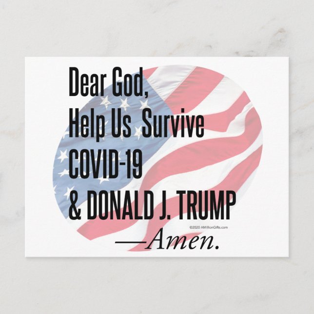 Surviving Covid-19 & Donald Trump. Postcard (Front)