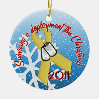 Surviving Deployment 2011 Yellow Ribbon Ceramic Tree Decoration