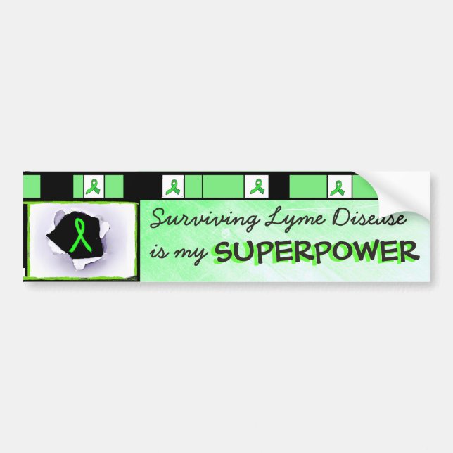 Surviving Lyme Disease Superpower Bumper Sticker (Front)